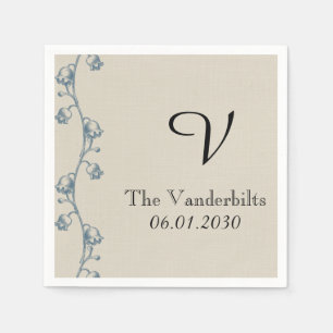 Lily of the Valley Monogram Wedding Napkin