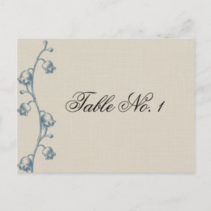 Lily of the Valley on Ecru Linen Table Number Postcard