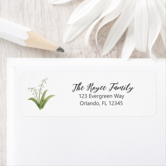 Lily of the Valley Painting Return Address Label (Insitu)