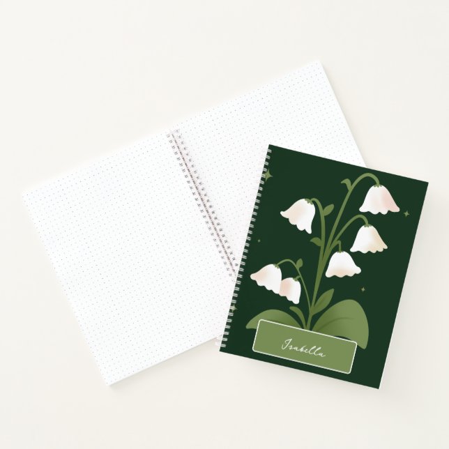 Lily of the Valley Personalised Spiral Notebook (Inside)