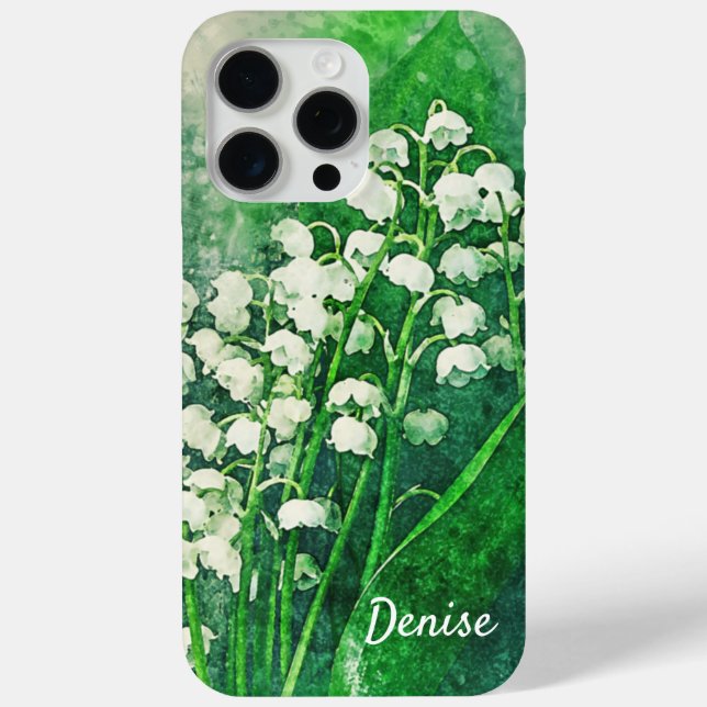 Lily of the Valley Personalized iPhone Cover Case (Back)