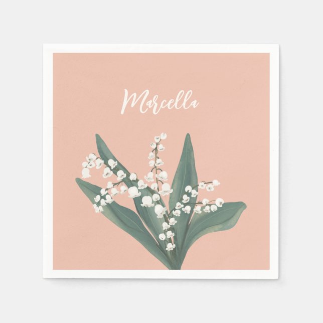 Lily Of The Valley Personalized  Napkin (Front)