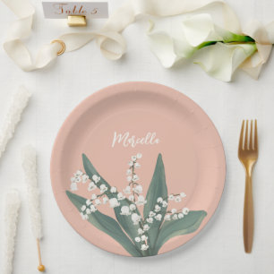 Lily Of The Valley Personalized  Paper Plate