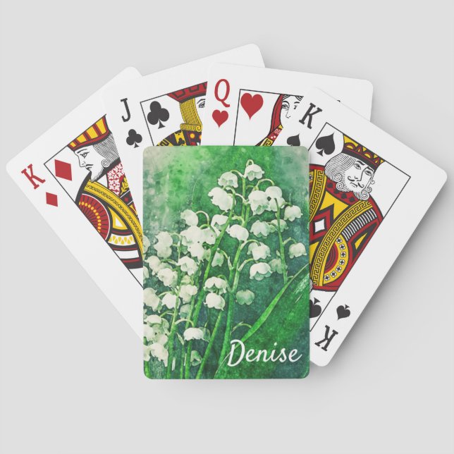 Lily of the Valley Personalized Playing Cards (Back)