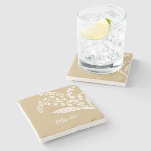 Lily Of The Valley Personalized Stone Coaster