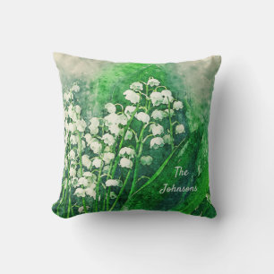 Lily of the Valley Personalized Throw Pillow