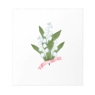 Lily of the valley, retro notepad