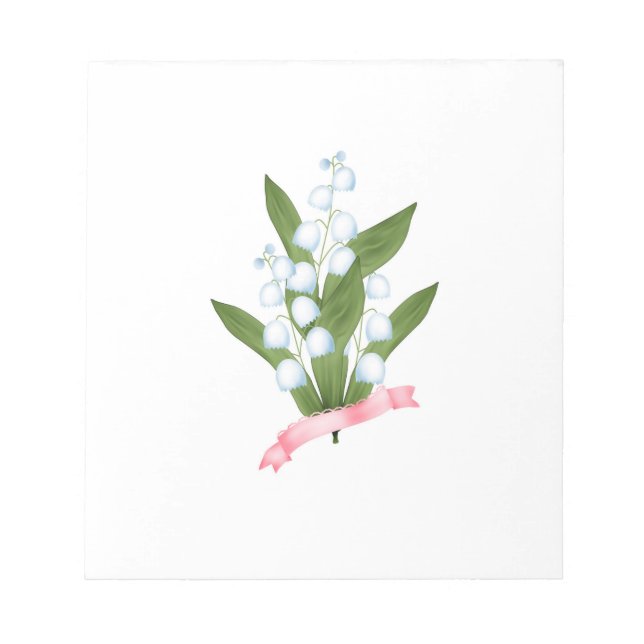 Lily of the valley, retro notepad (Front)