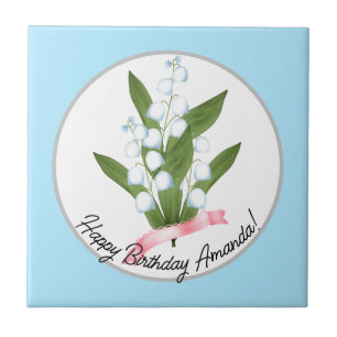 Lily of the valley, retro tile