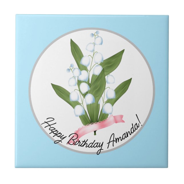 Lily of the valley, retro tile (Front)