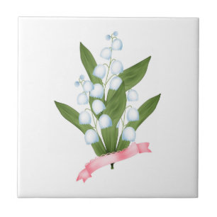 Lily of the valley, retro tile