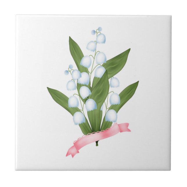 Lily of the valley, retro tile (Front)