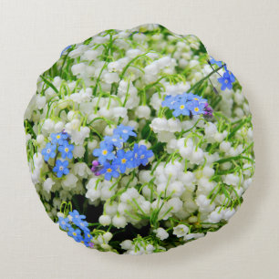 Lily of the valley round pillow