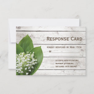 Lily of the Valley RSVP barn board Card