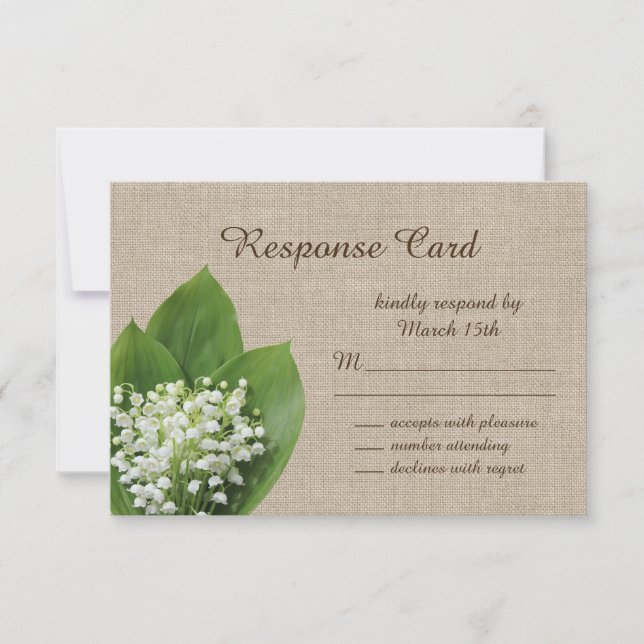 Lily of the Valley RSVP burlap (Front)