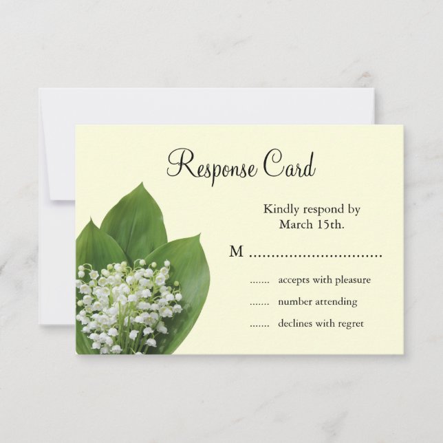 Lily of the Valley RSVP (ivory) Card (Front)