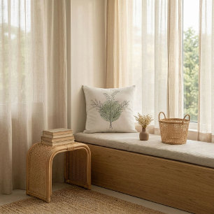 Lily Of The Valley Sage Green Botanical Throw Pillow
