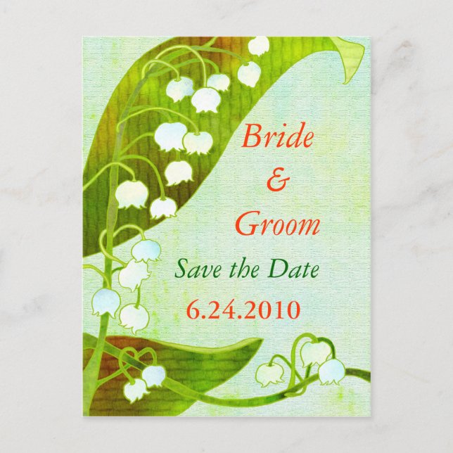 Lily of the Valley: Save-the-Date Wedding Postcard (Front)