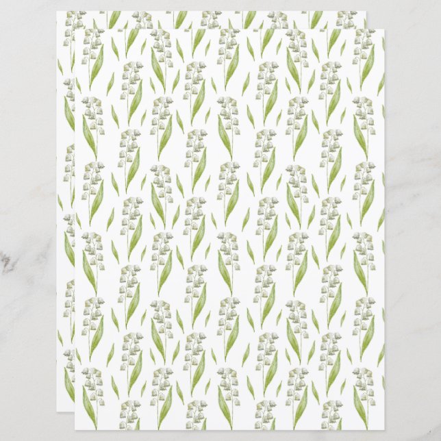 Lily of the Valley Scrapbook Paper (Front/Back)
