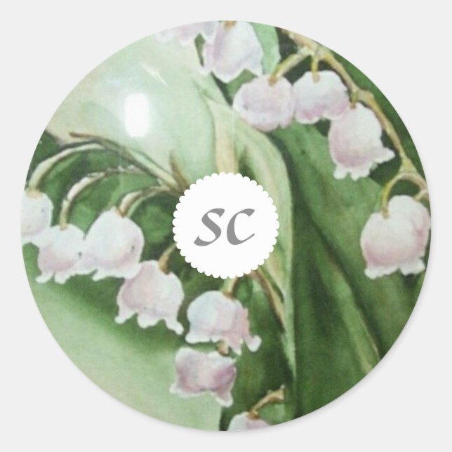LILY OF THE VALLEY SEALED WITH LOVE CLASSIC ROUND STICKER (Front)
