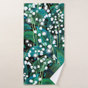 Lily of the valley. Seamless background pattern Bath Towel