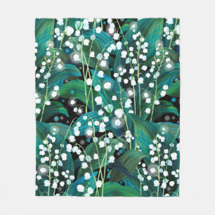 Lily of the valley. Seamless background pattern Fleece Blanket