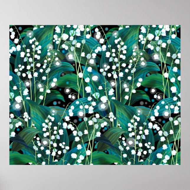 Lily of the valley. Seamless background pattern Poster (Front)