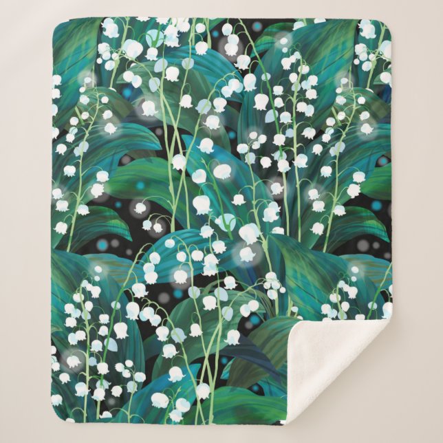Lily of the valley. Seamless background pattern Sherpa Blanket (Front)