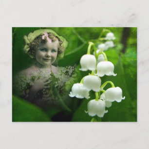 Lily of the Valley Sweet White Bell Flower Bouquet Postcard