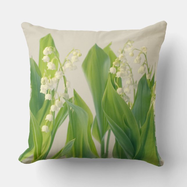 Lily of the Valley Throw Pillow (Front)
