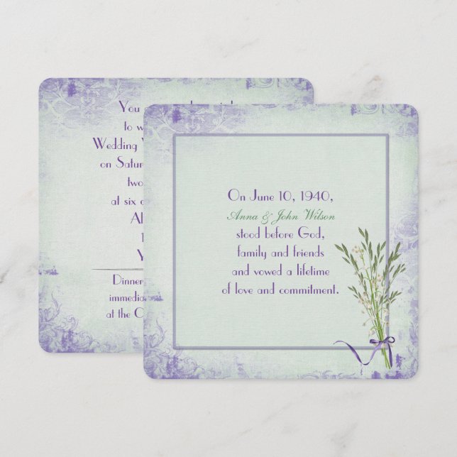 Lily of the Valley Vow Renewal Invitation (Front/Back)