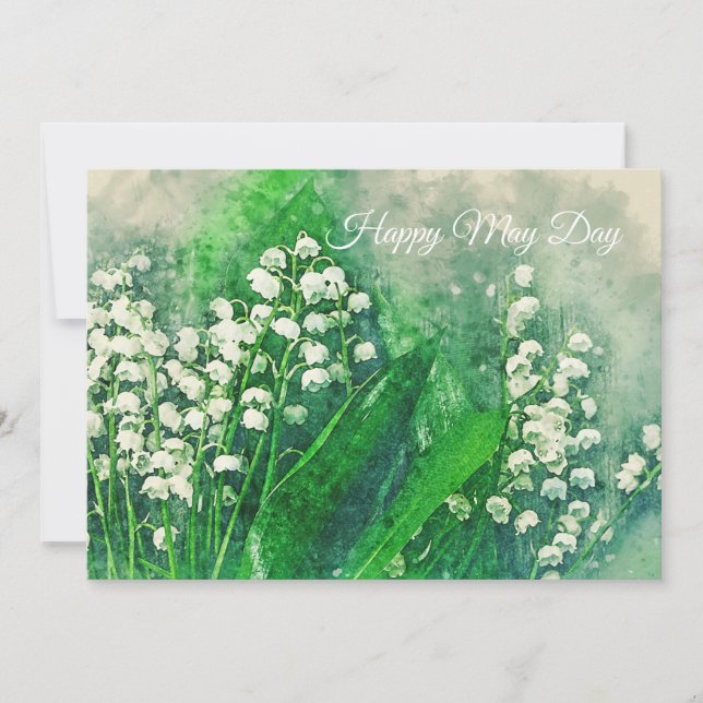 Lily of the Valley Watercolor Card (Front)