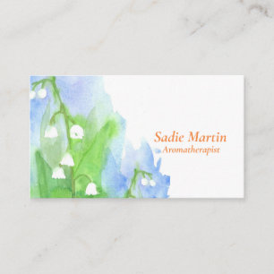 Lily of the Valley Watercolor Flowers Business Card