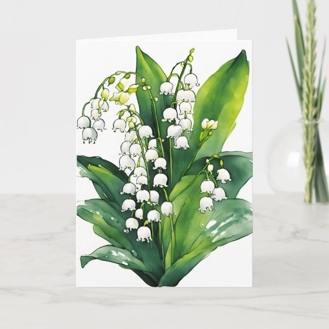 Lily of the Valley - Watercolor flowers Card (Front)