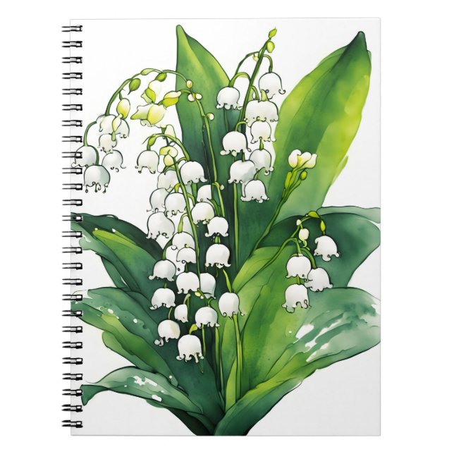 Lily of the Valley - Watercolor flowers Notebook (Front)