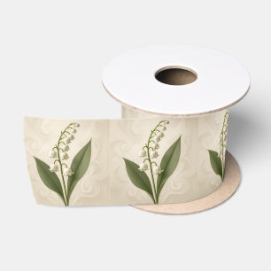 Lily of the Valley Watercolor Satin Ribbon