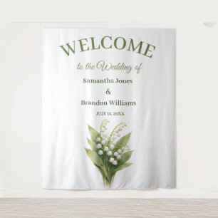 Lily of The Valley Wedding Floral Welcome Sign  Tapestry