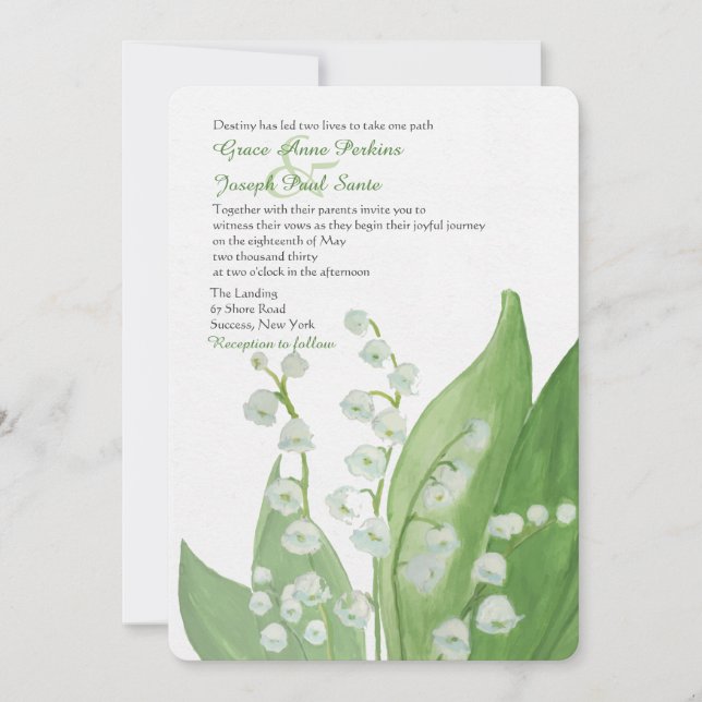 Lily of the Valley Wedding Invitation (Front)