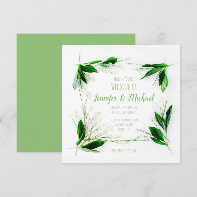 lily of the valley wedding invitations (Front/Back)