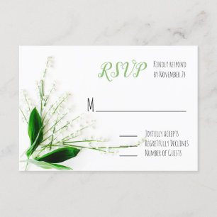 lily of the valley Wedding RSVP Card