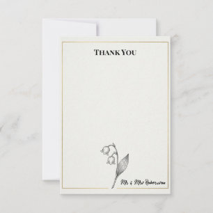 Lily of the Valley Wedding Thank You Card