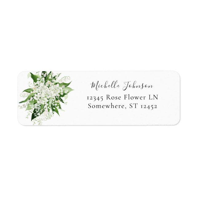 Lily of the Valley White Floral Adresse de retour (Devant)