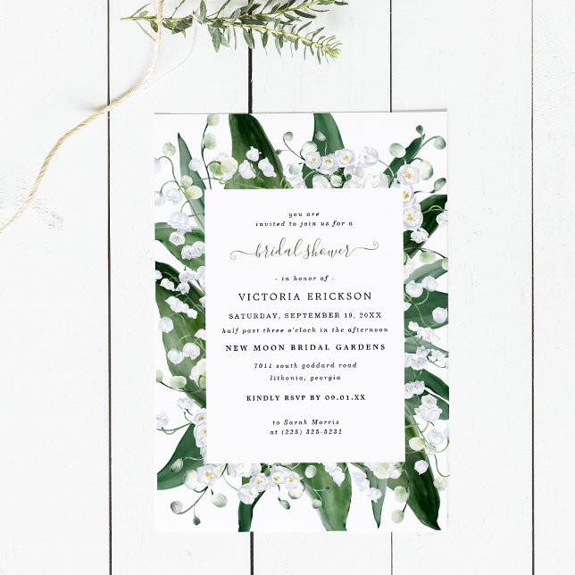 Lily of the Valley | White Floral Bridal Shower Invitation (Creator Uploaded)