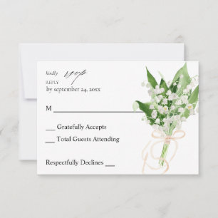 Lily of the Valley White Floral no Meal RSVP