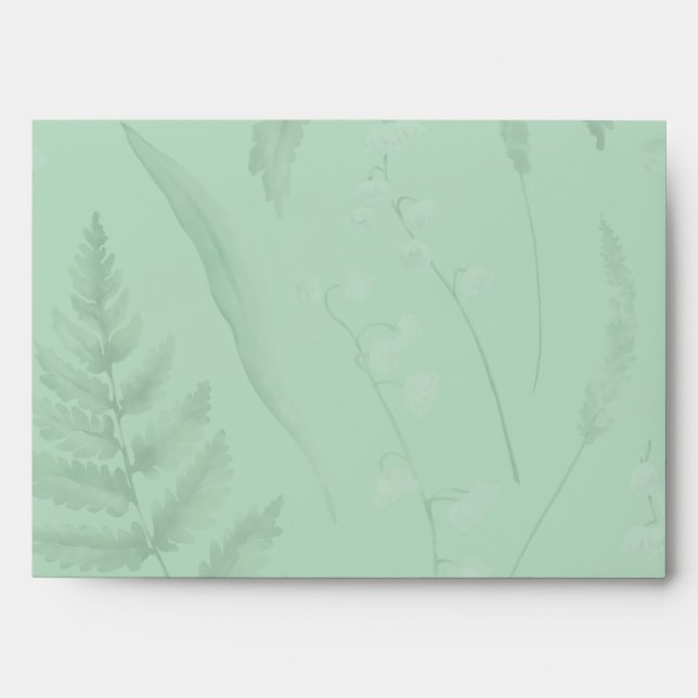 Lily of the Valley with Fern Light Green Envelope (Front)