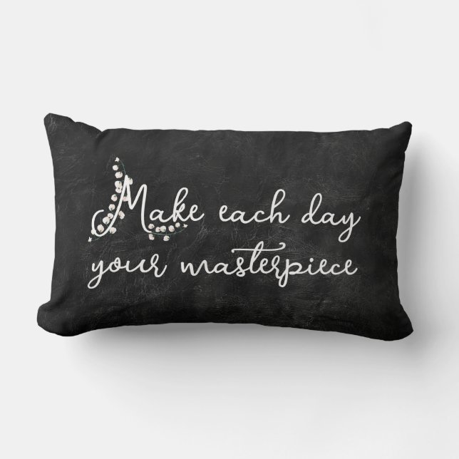 Lily of the Valley with Quote Lumbar Pillow (Front)