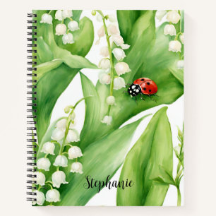 Lily of the Vally Lady Bug Themed Notebook Spiral