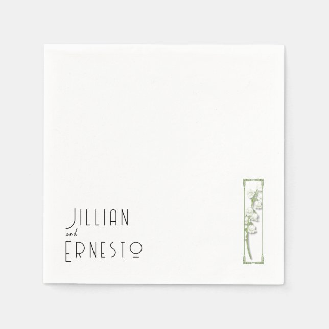Lily of Valley Collection || White Custom Napkins (Front)