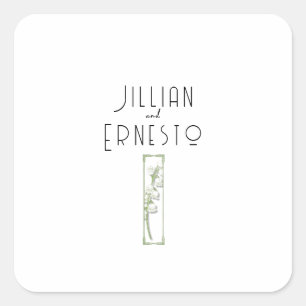 Lily of Valley Collection    White Custom  Square Sticker