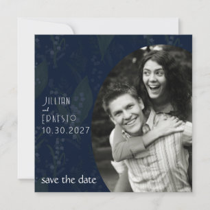 Lily of Valley Darkest Blue with Faded Background